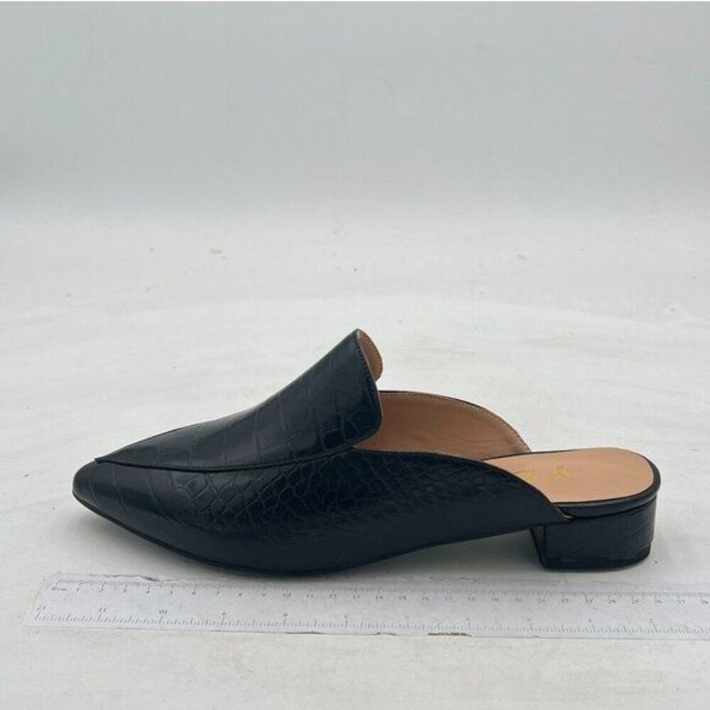 YDN Women Low Heel Comfort Mules Slip on Backless Sandals Pointed Toe Flats